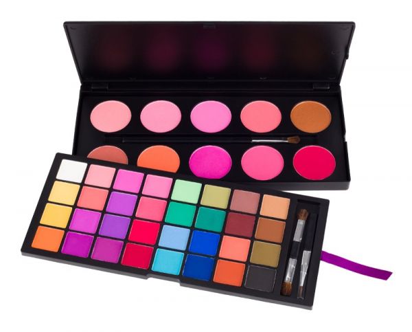 Paleta 10 blush e 32 tons de sombras